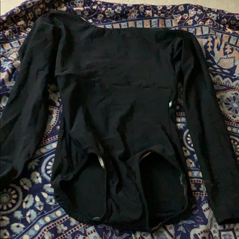 Luluckyleo Dancewear custom black leotard and worn